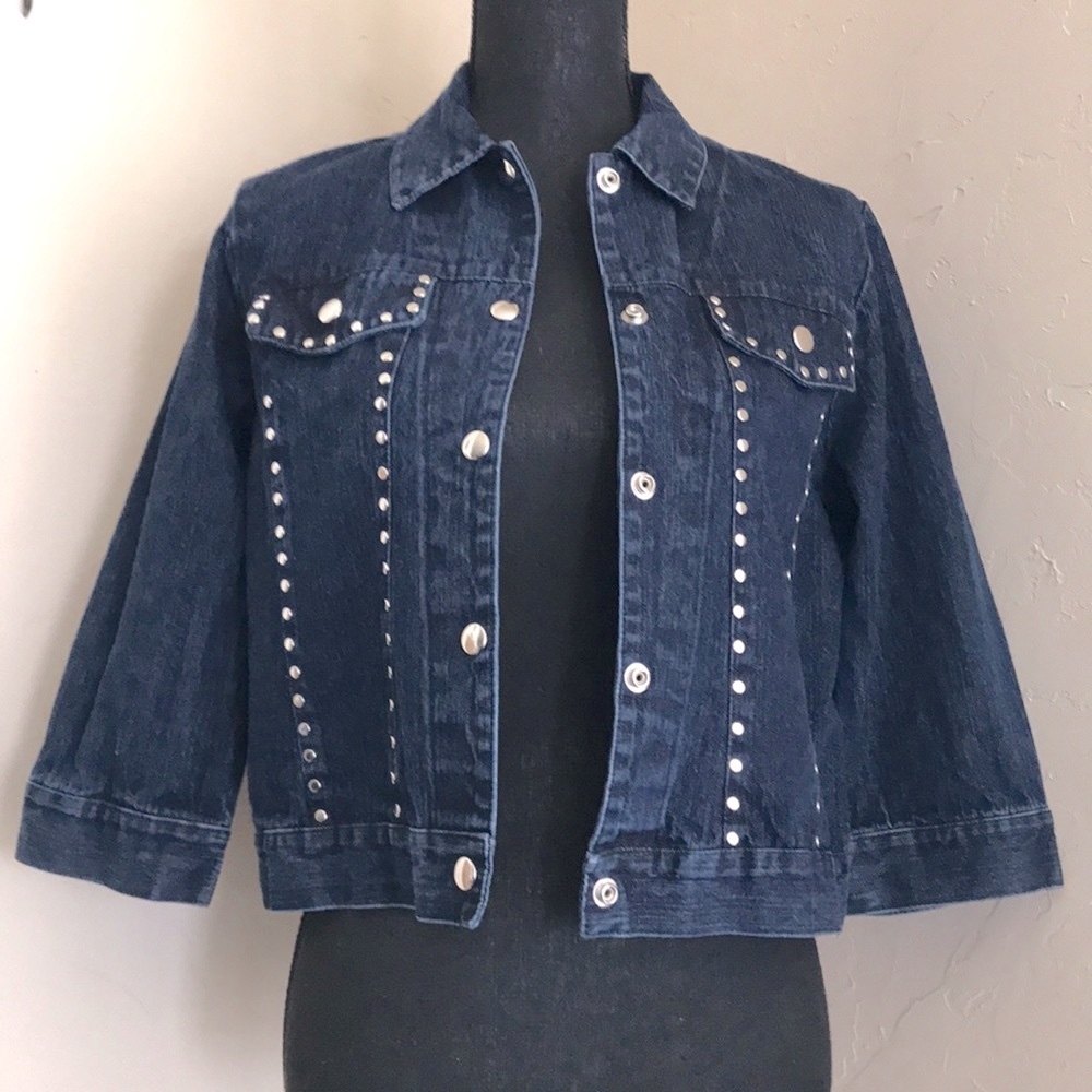 Mechant Denim Jacket with grommets Size 6